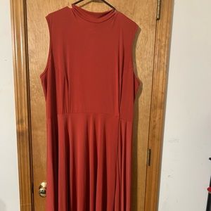 Ashley Stewart Asymmetrical Rust-colored Dress